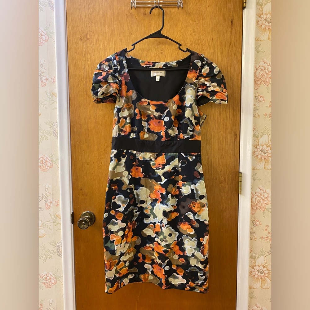 Anthropologie Moulinette Soeurs floral cap sleeve pencil shaped dress